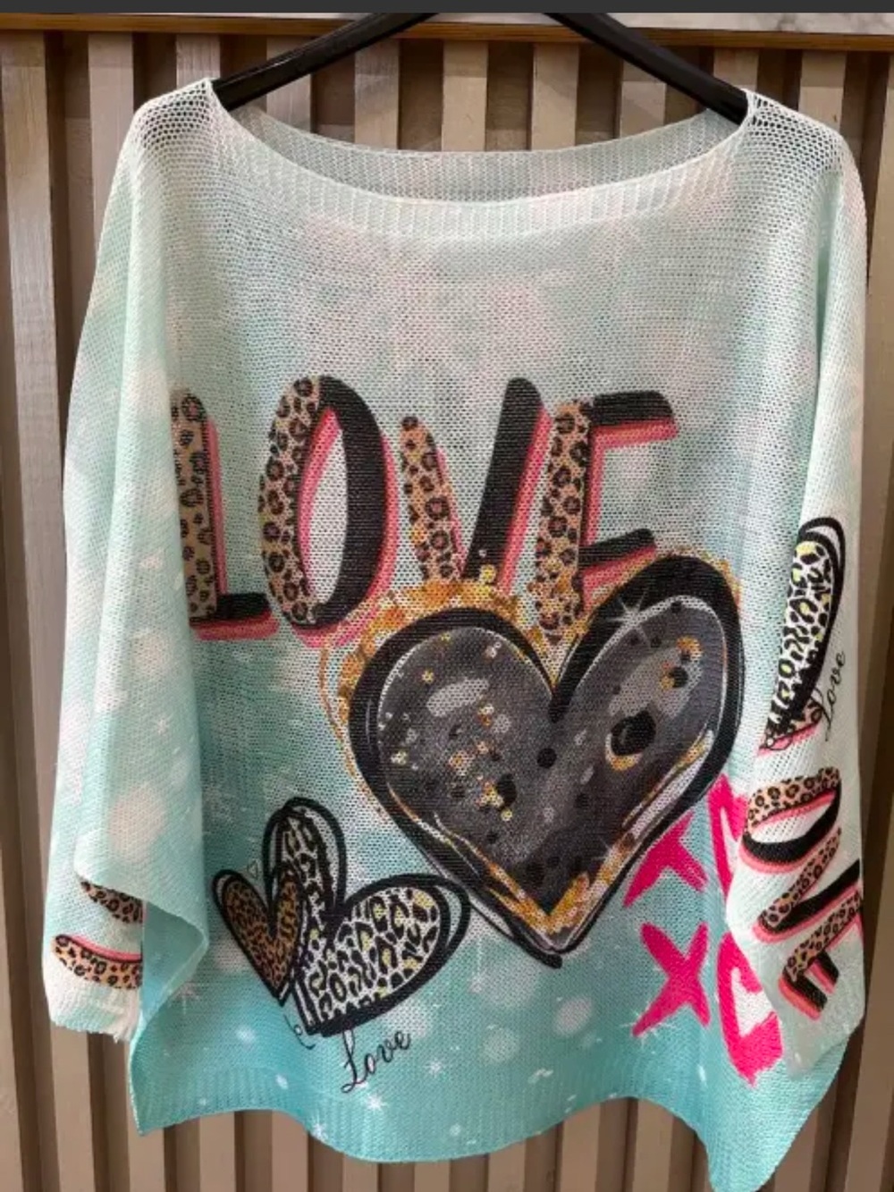 LOOWIE- Italian “LOVE” Heart Knit Sweater